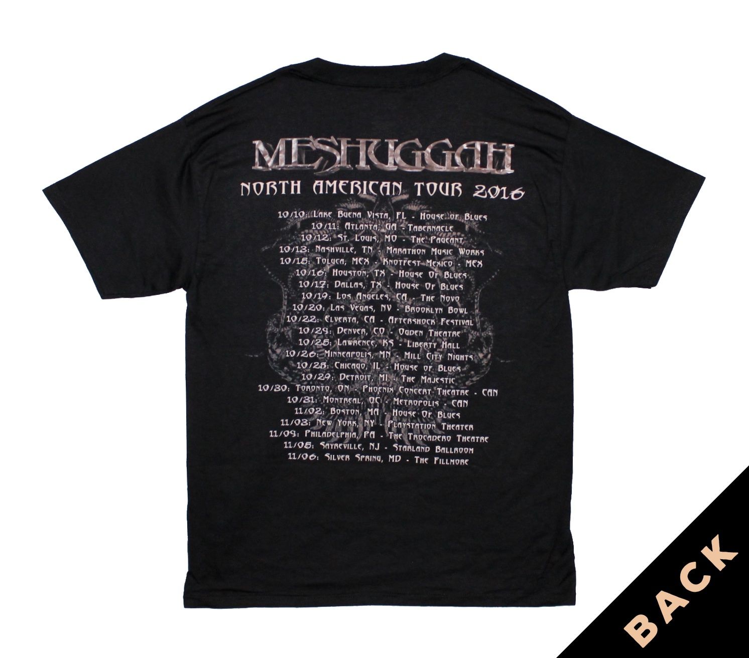Meshuggah Violent Sleep Cover 2016 Tour - Black
