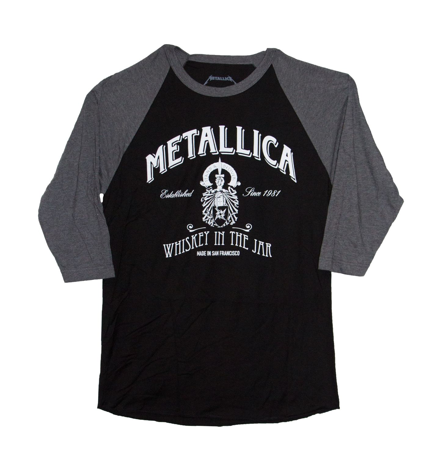 Metallica - Whiskey in the Jar Raglan - BLK w/ HTHR GRY
