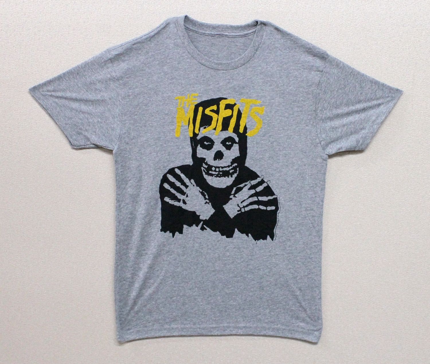 Misfits Skeleton Yellow Text Grey