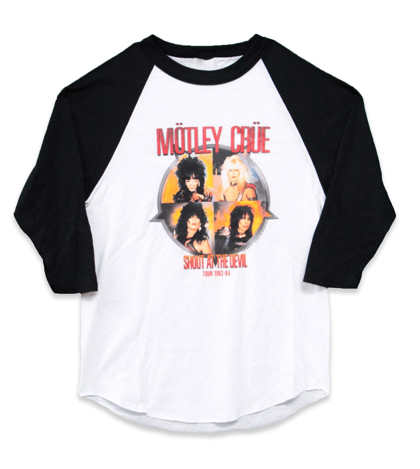 Motley Crue Shout at the Devil Tour Raglan - White/Black