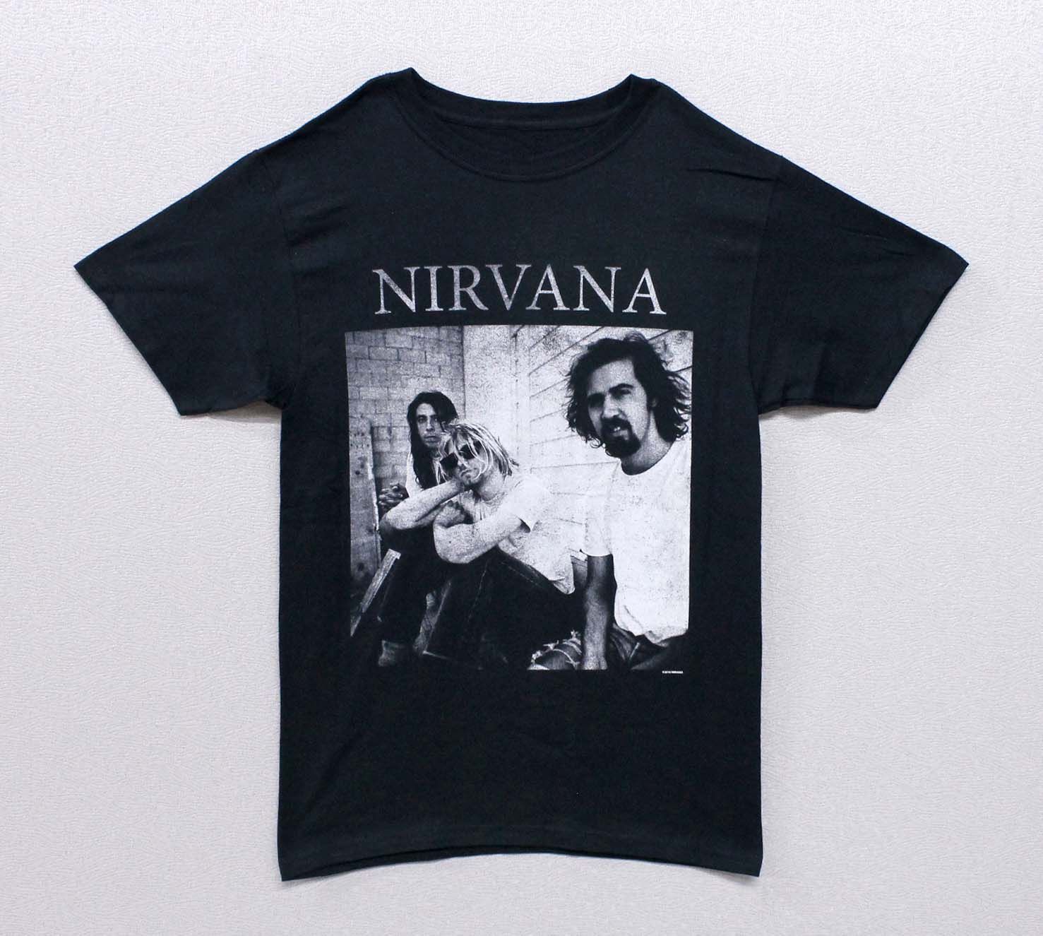 Nirvana B&amp;W Sitting Photo - Black