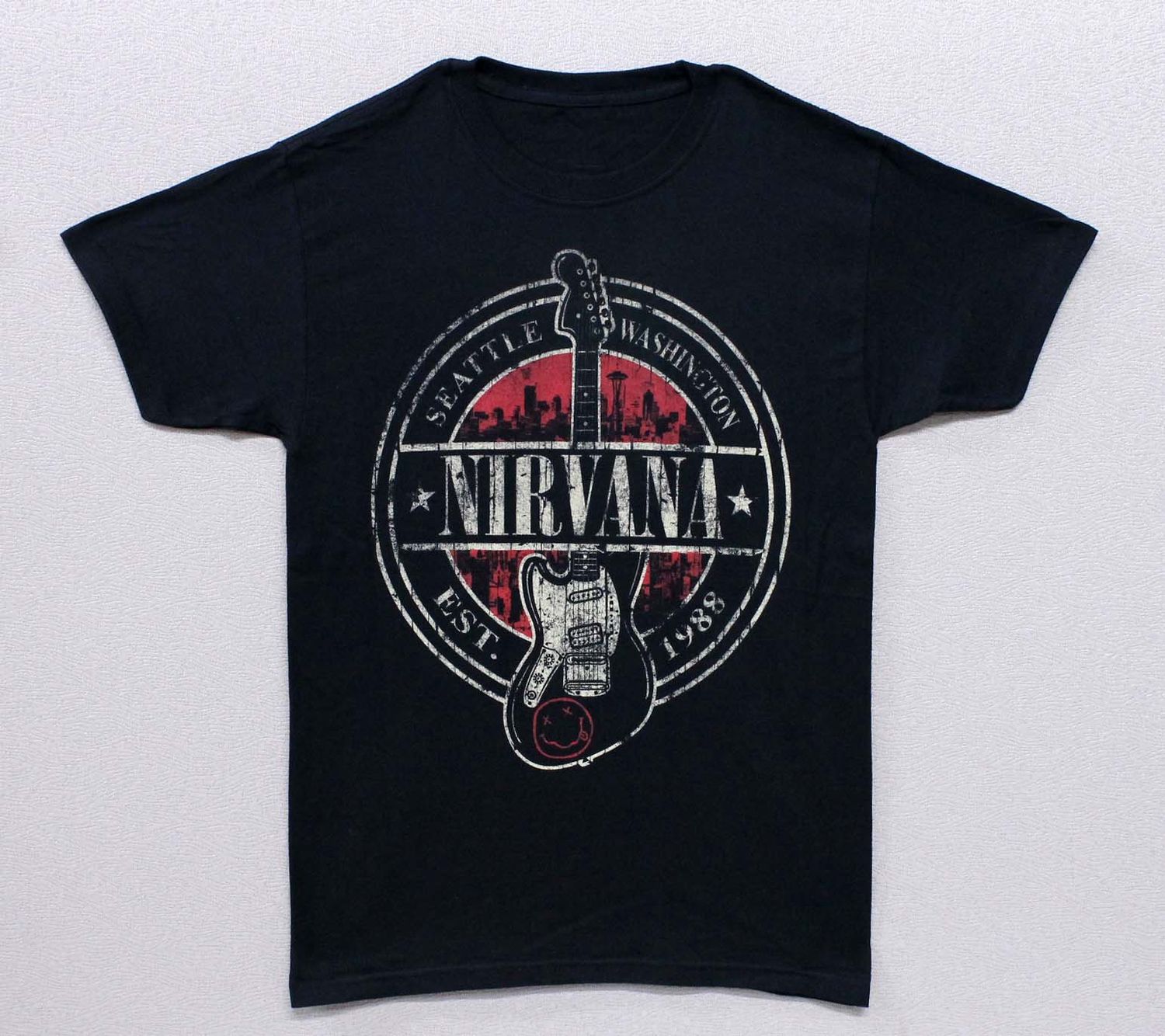 Nirvana 1988 Guitar Stamp - Black