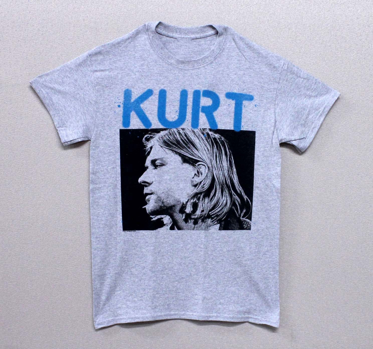 Nirvana Kurt Spray Painted on Grey