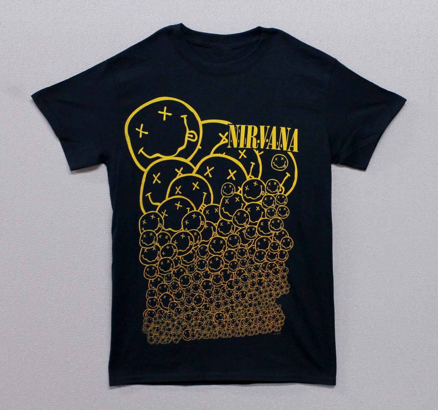 Nirvana Lots of Smileys Yellow to Orange Gradient - Black