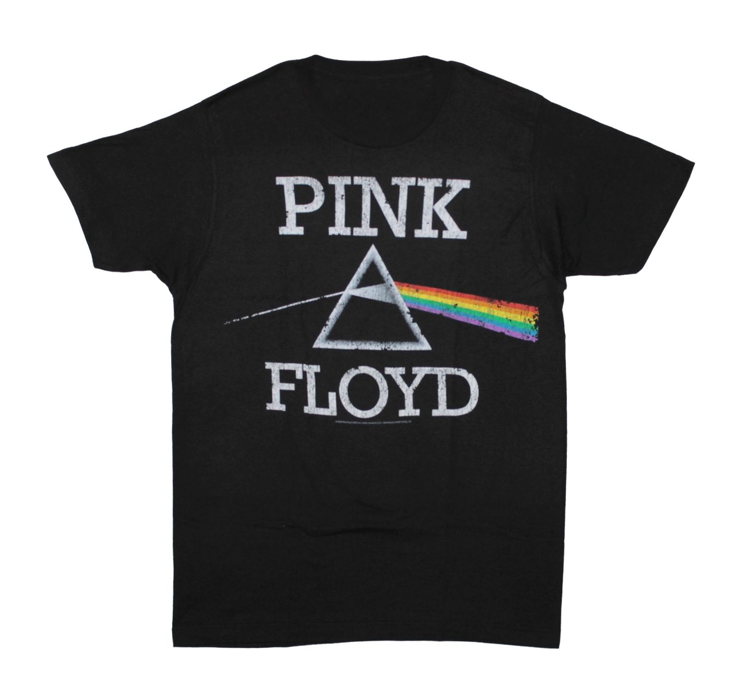 Pink Floyd Dark Side Block Text Crackled - Black