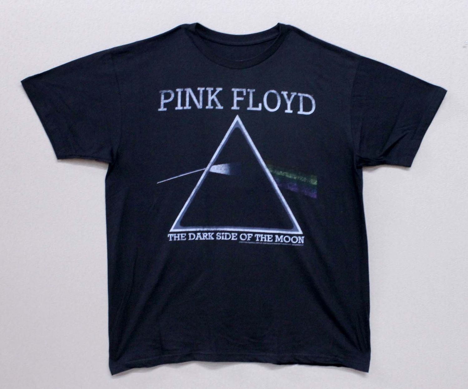 Pink Floyd Dark Side Thin Block Text Faded