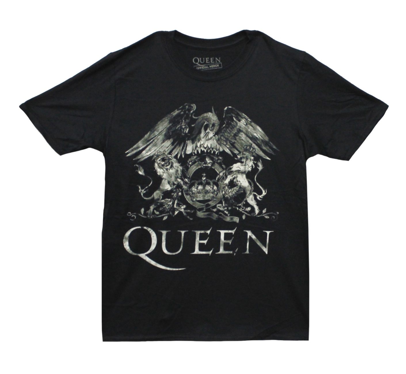 Queen Distressed Logo Crest - Black