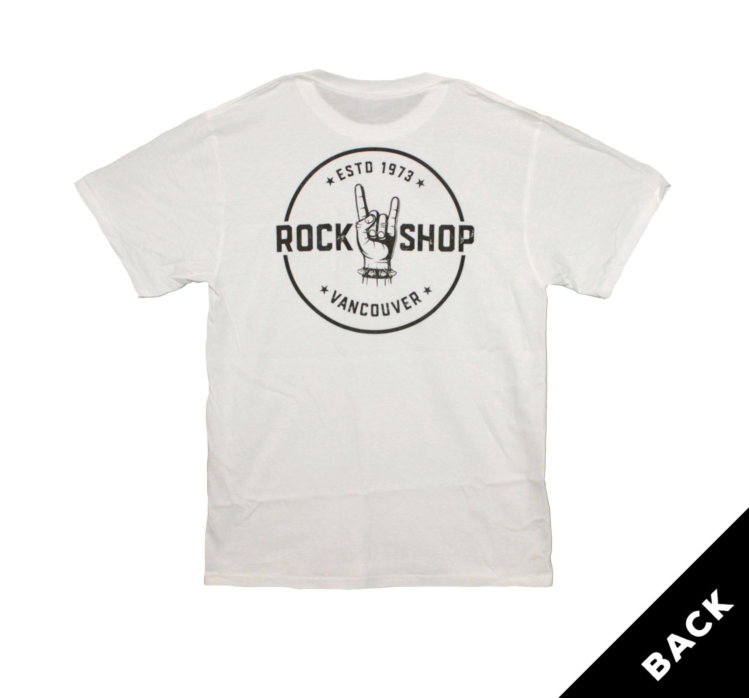 Rock Shop Front &amp; Back Logo - White