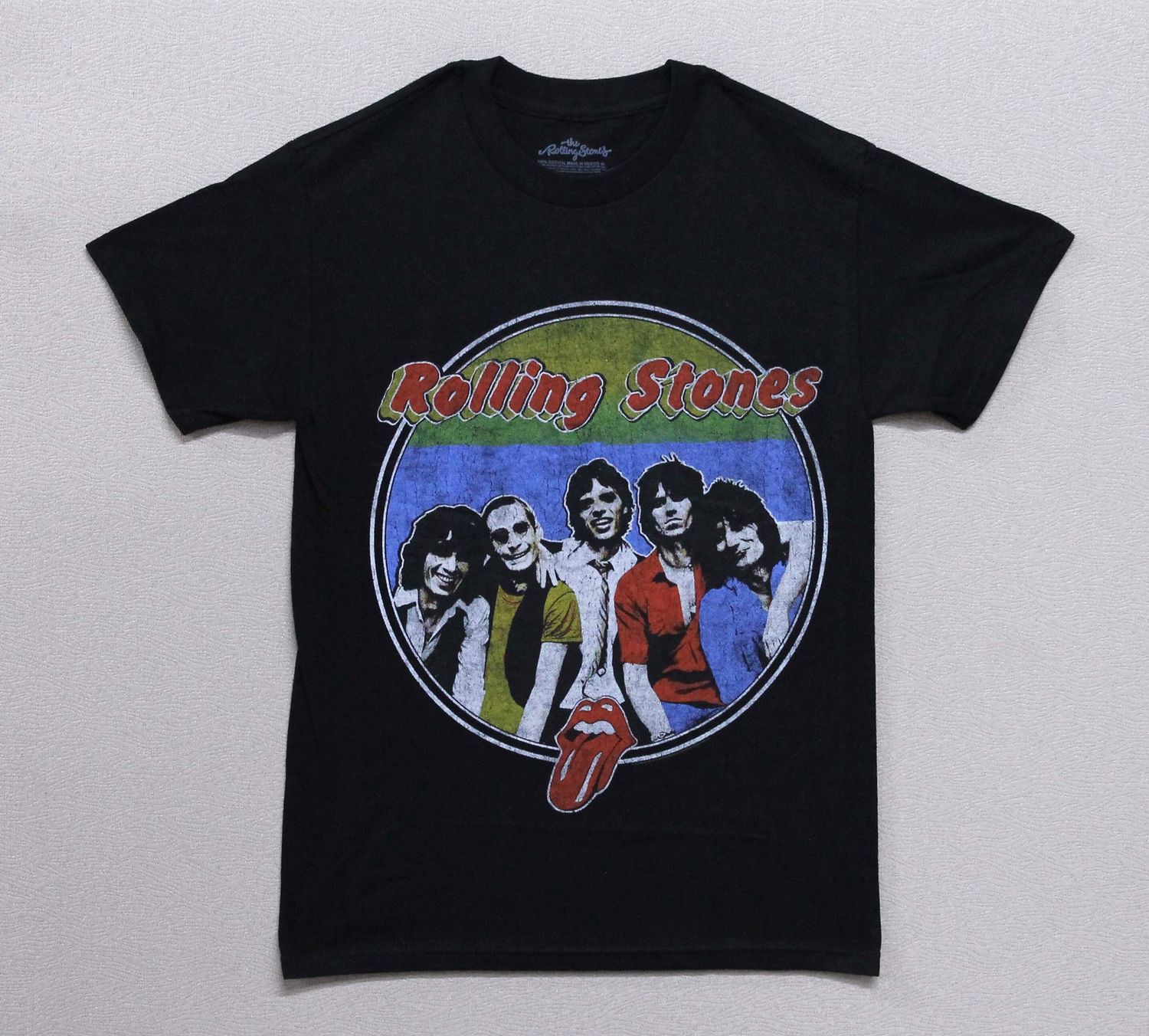 Rolling Stones Band Distressed Circle - Black