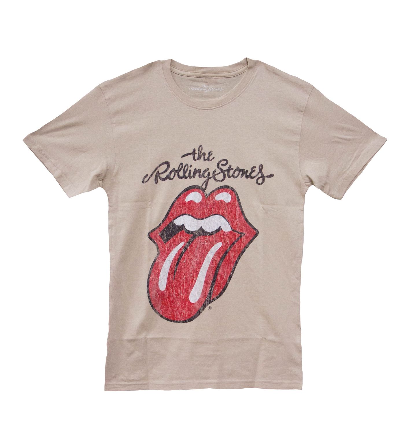 Rolling Stones Distressed Tongue Men's-Sand