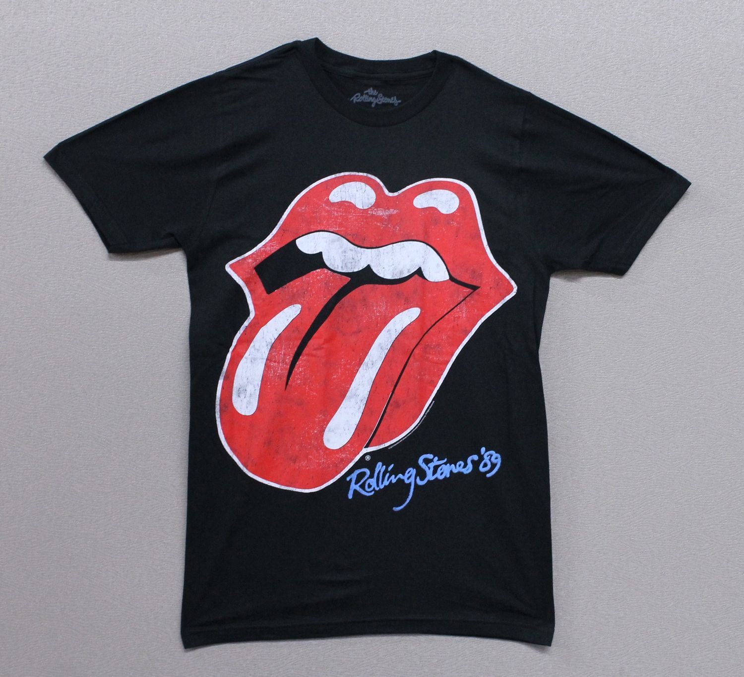 Rolling Stones 89 Distressed Tongue - Black