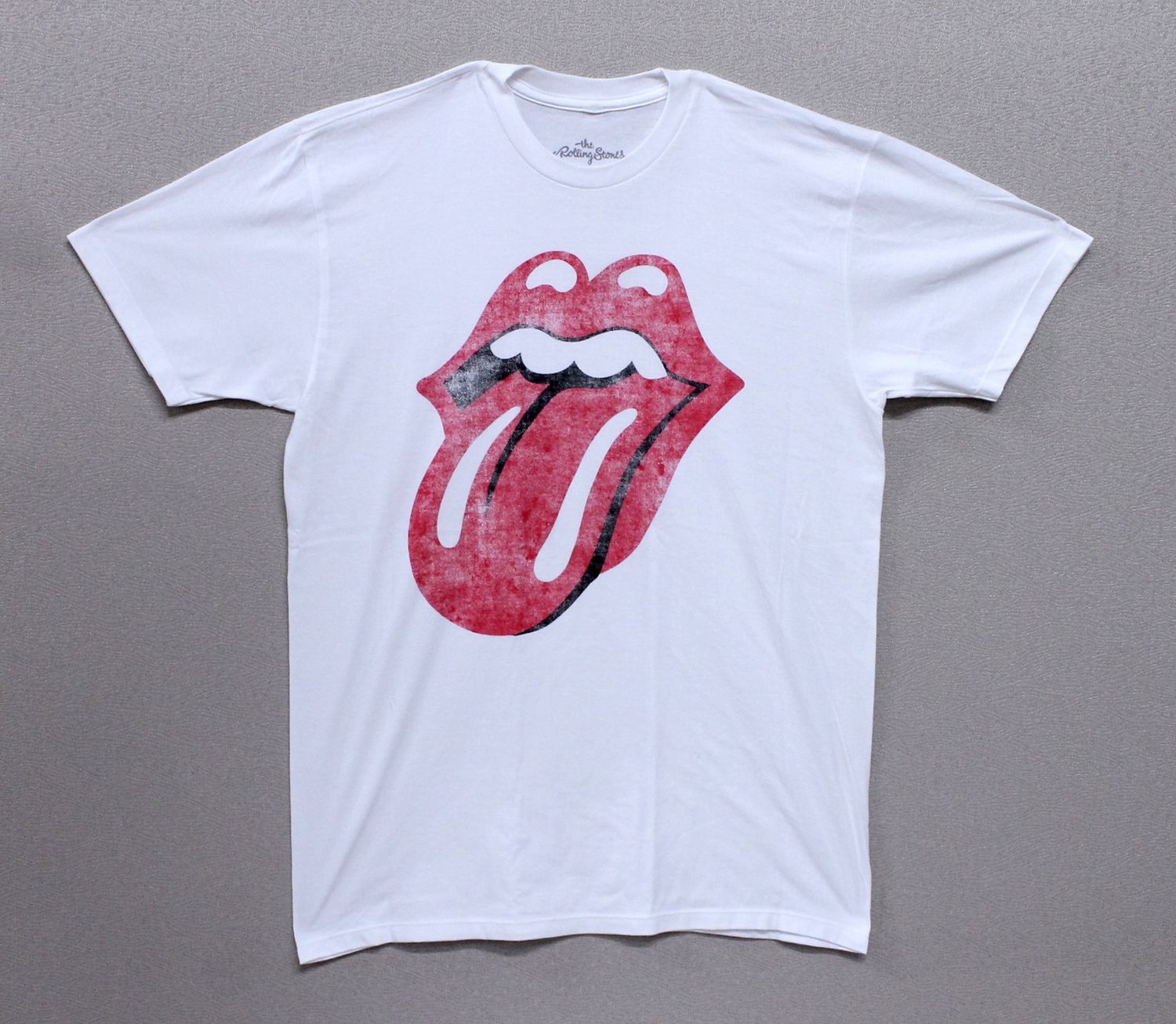 Rolling Stones Classic Distressed Tongue - White