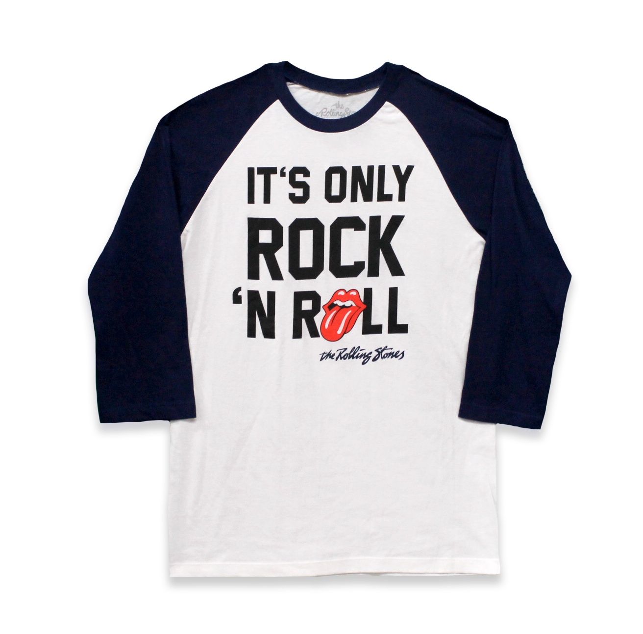 Rolling Stones It s Only Rock N Roll Raglan - White/Navy