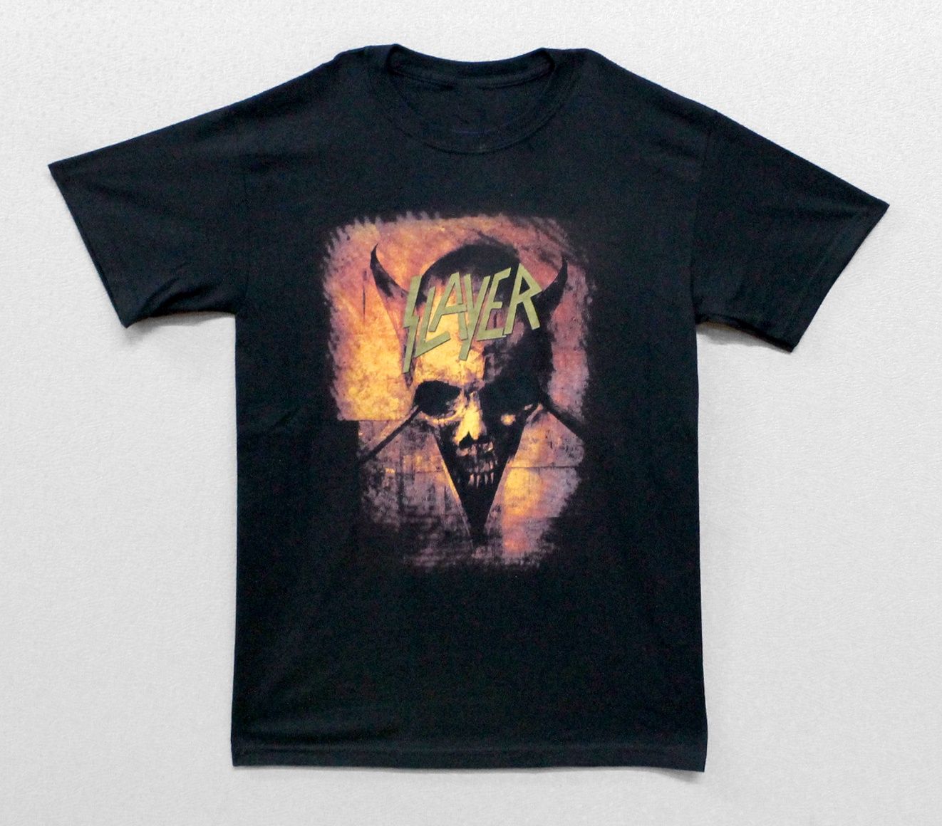 Slayer Pentagram Skull Yellow Print