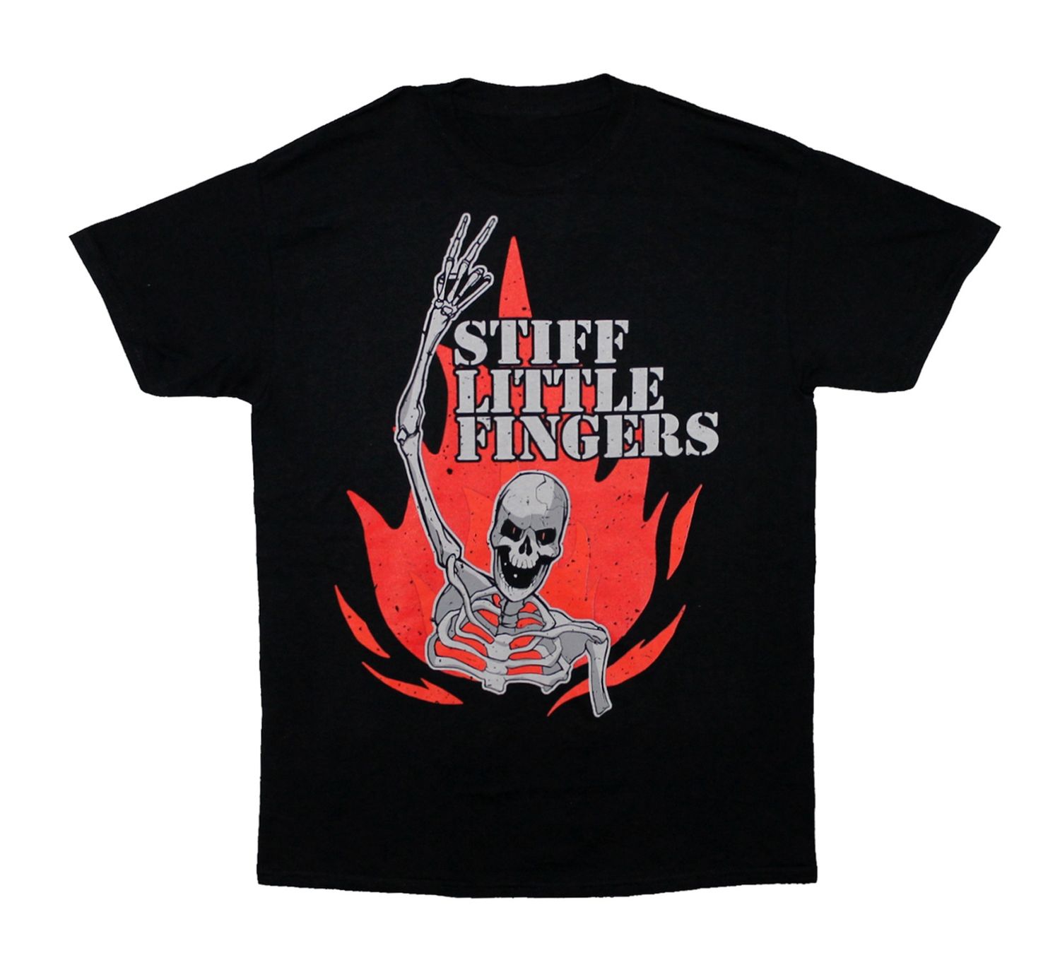 Stiff Little Fingers Skeleton Flame - Black