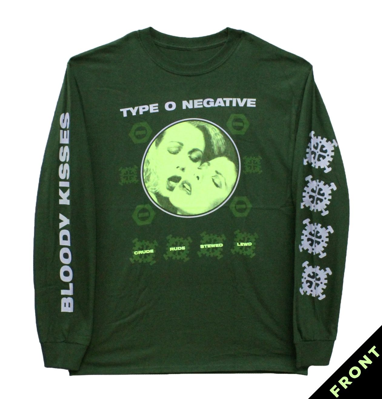 Type O Negative Crude Gears Longsleeve - Dark Green