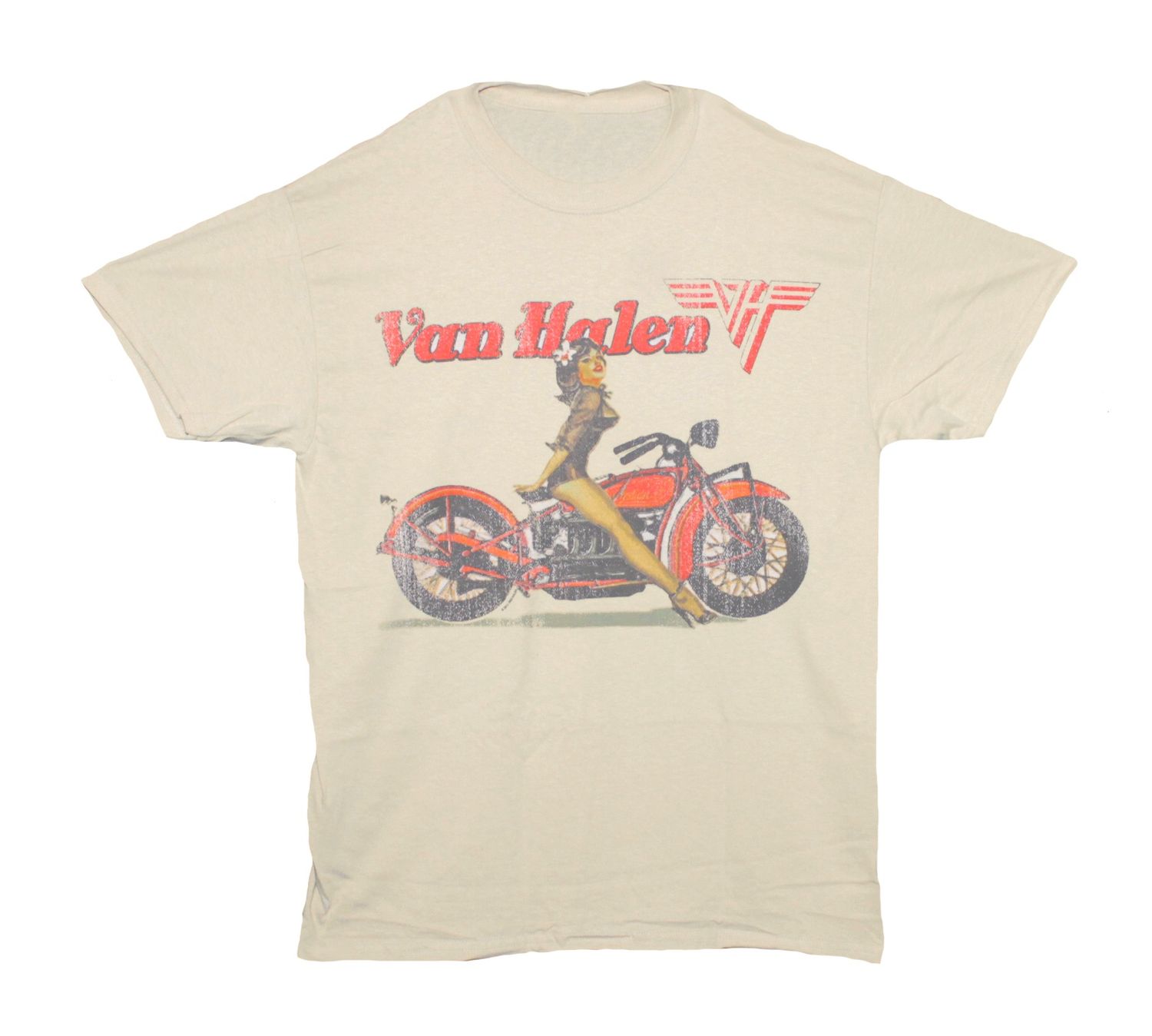 Van Halen Biker Pinup - Cream