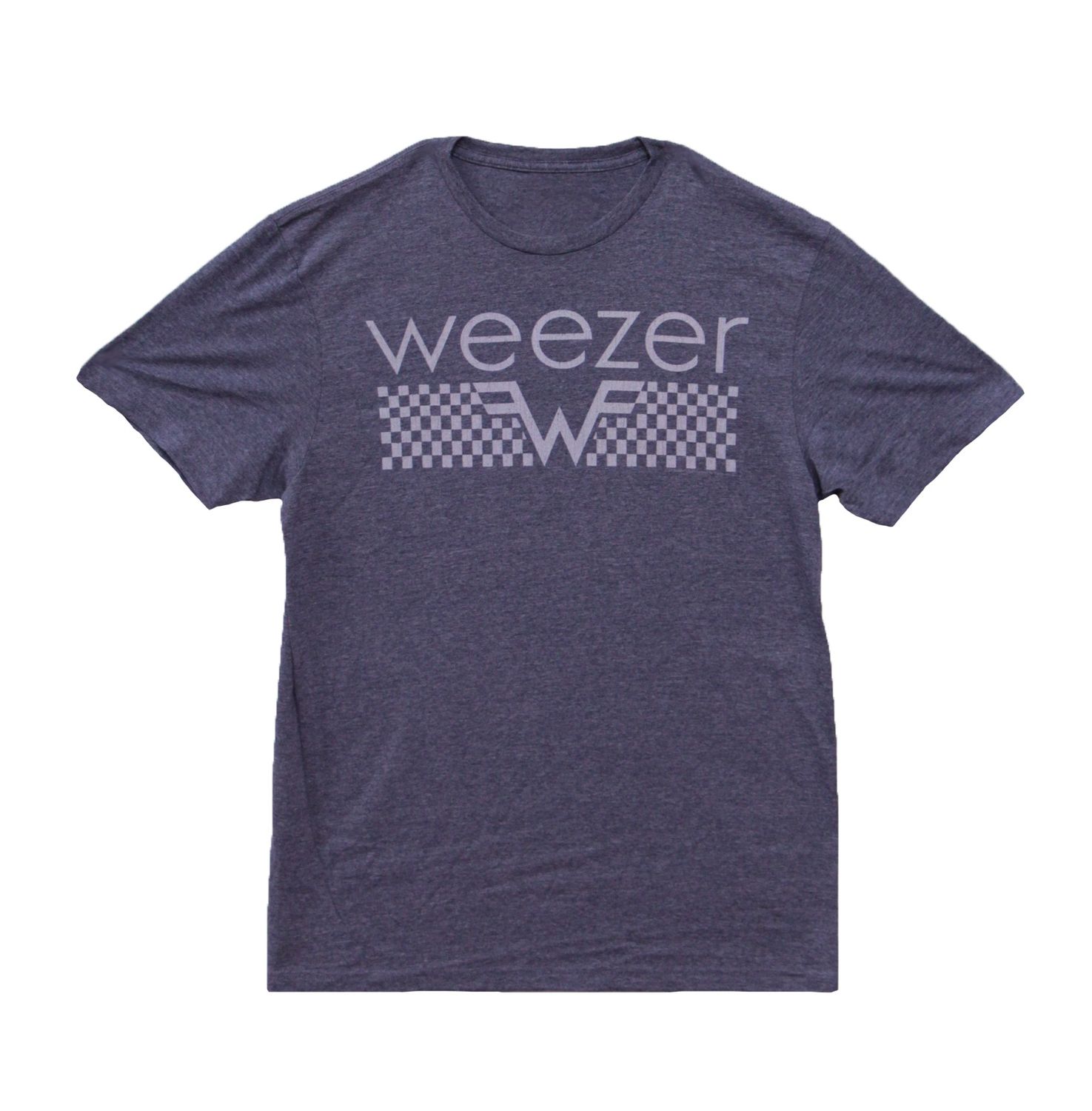 Weezer Checkered Logo - Navy Heather