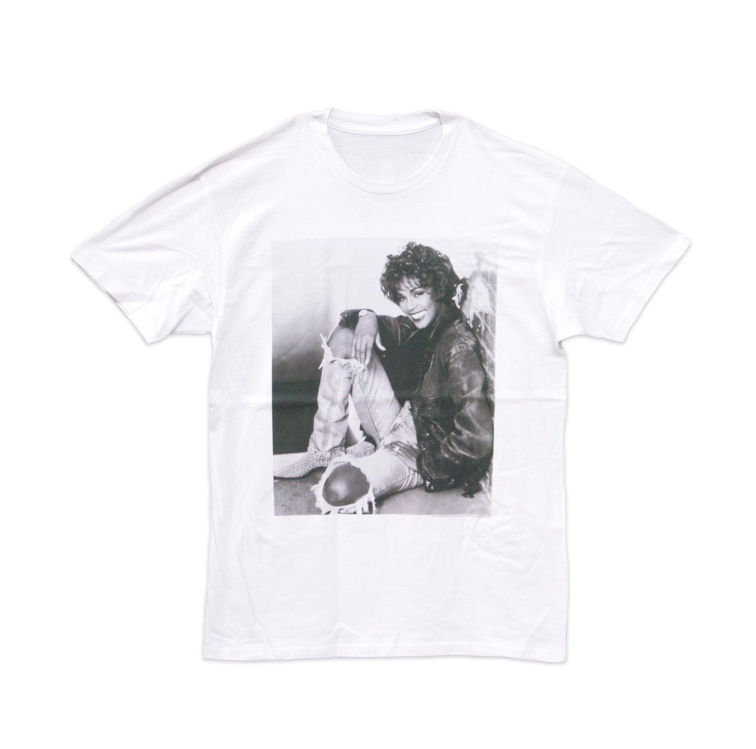 Whitney Houston B/W Brick Wall - White