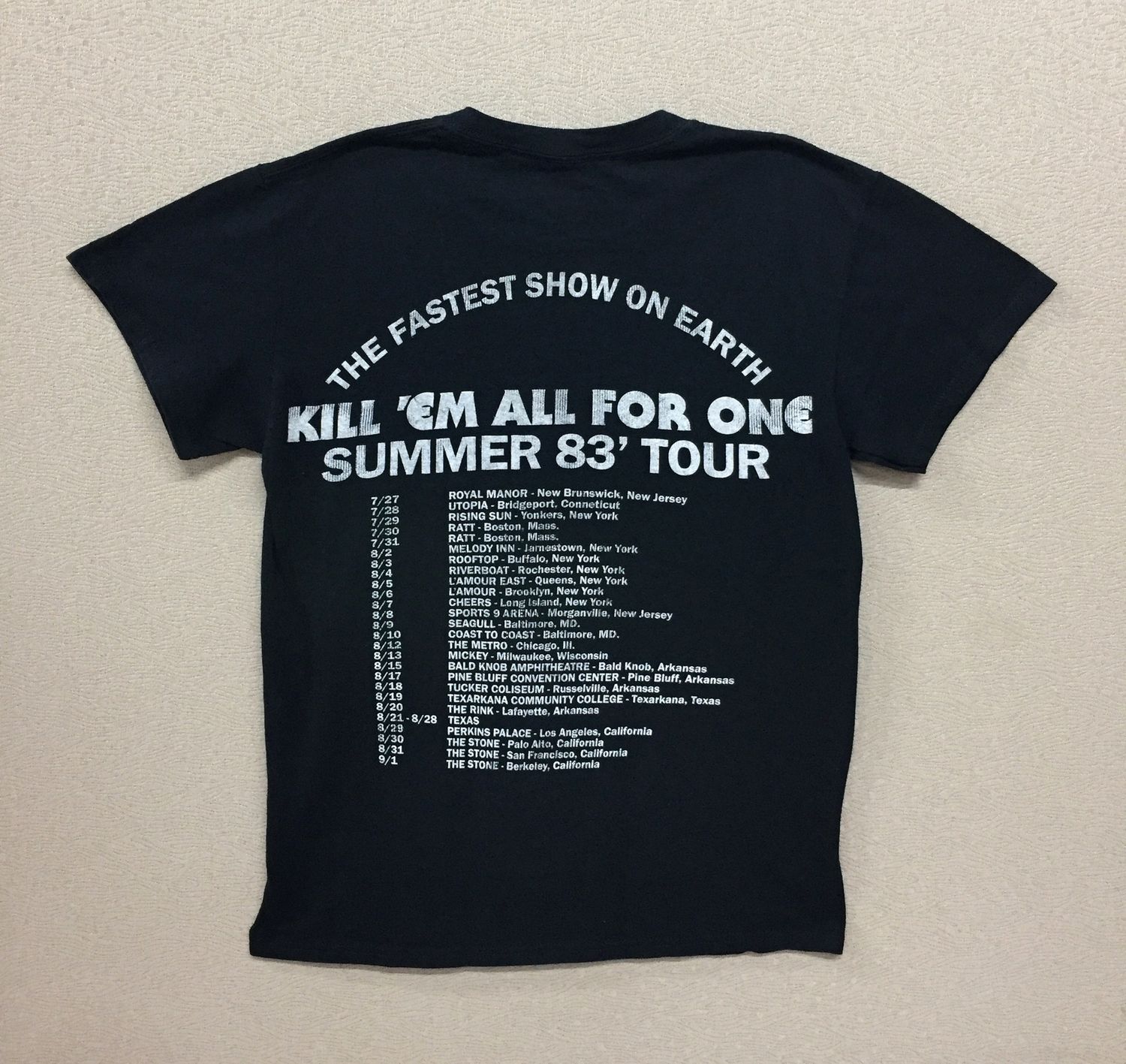 Metallica Kill 'Em All Summer '83 Tour - BLK