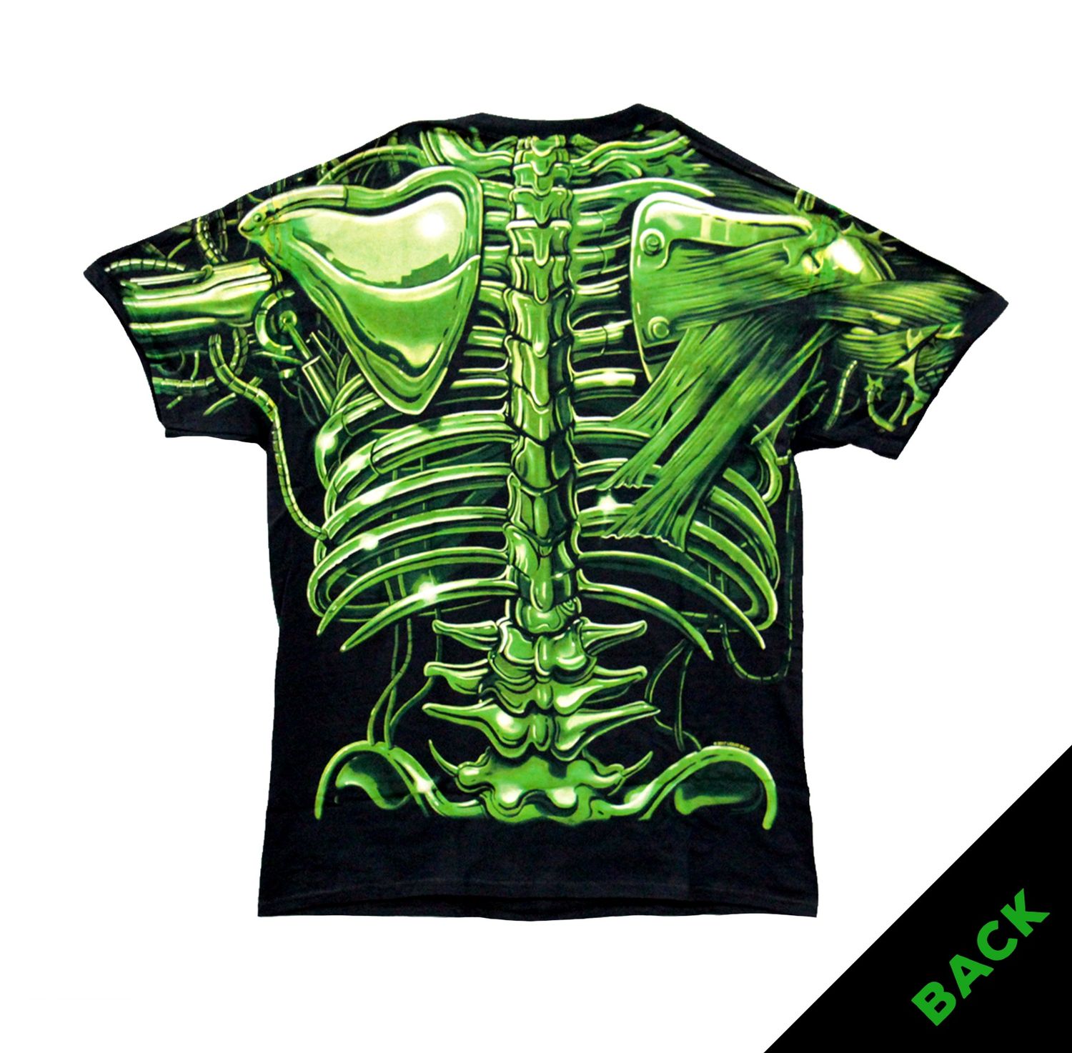 Fantasy Green Terminator Skull - Black