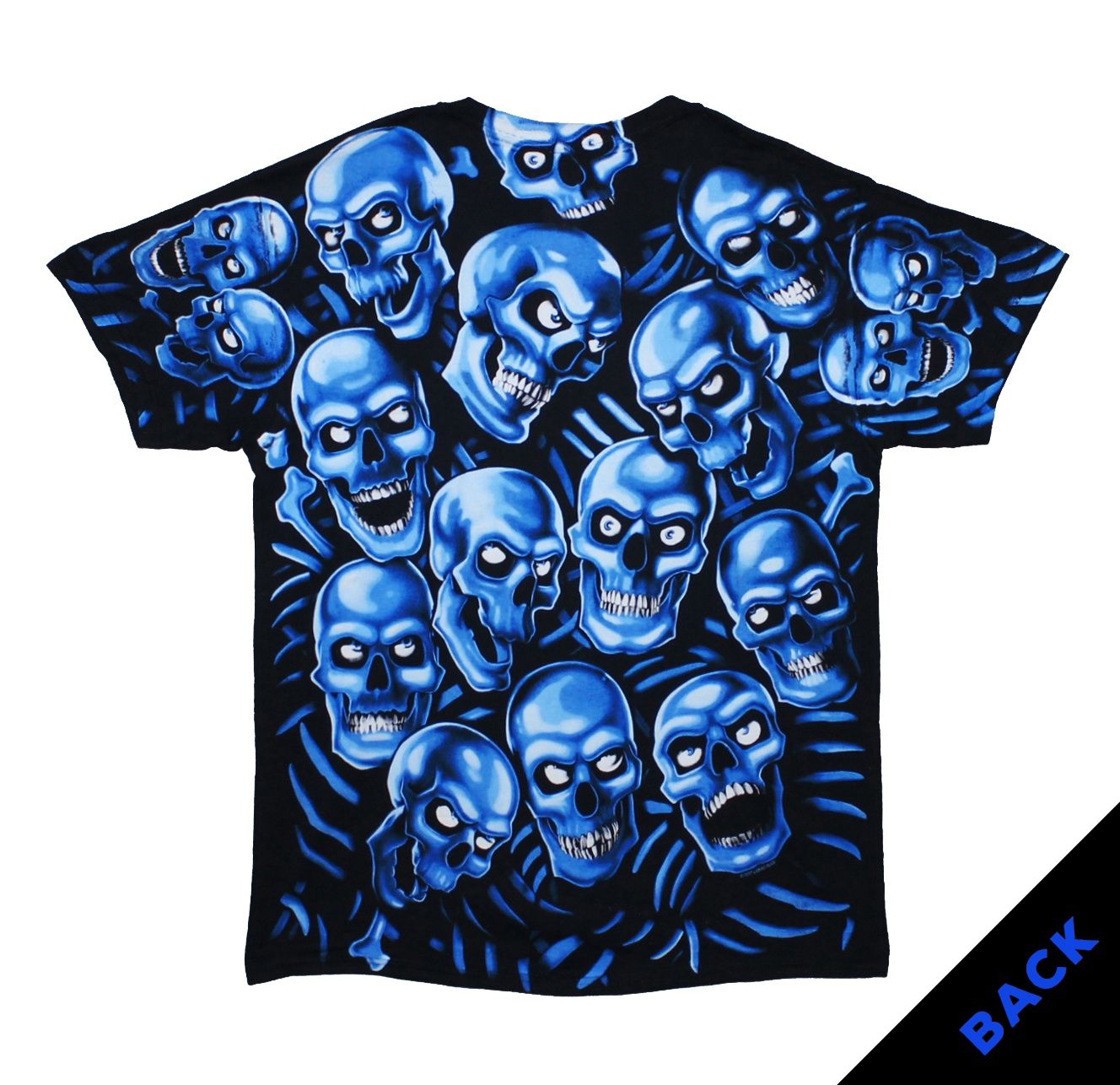 Fantasy Skull Pile Blue - Black