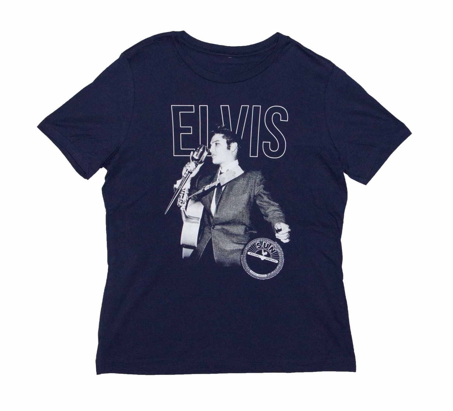 Elvis - On THe Mic Sun Records Women's - NAVY
