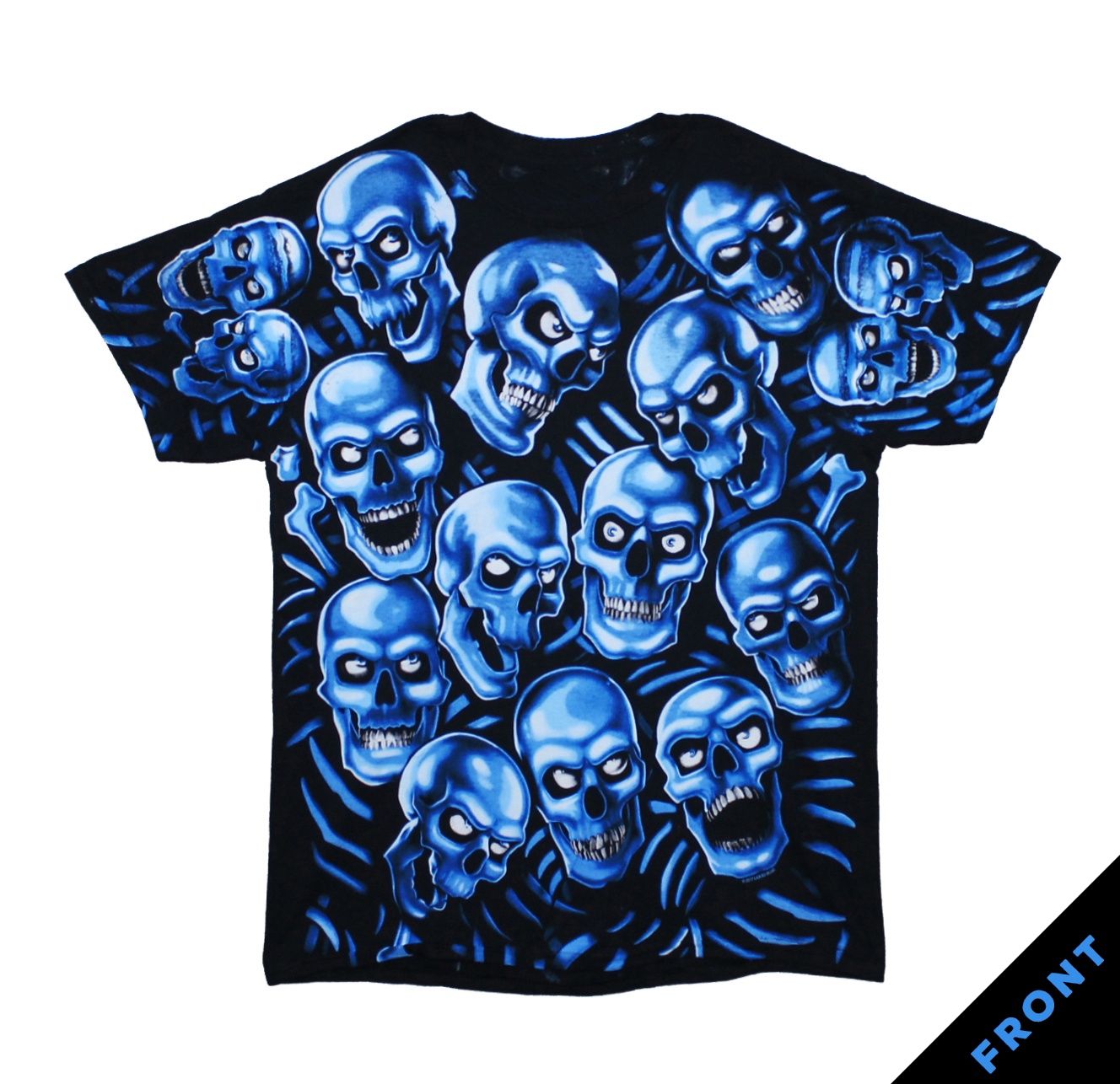 Fantasy Skull Pile Blue - Black