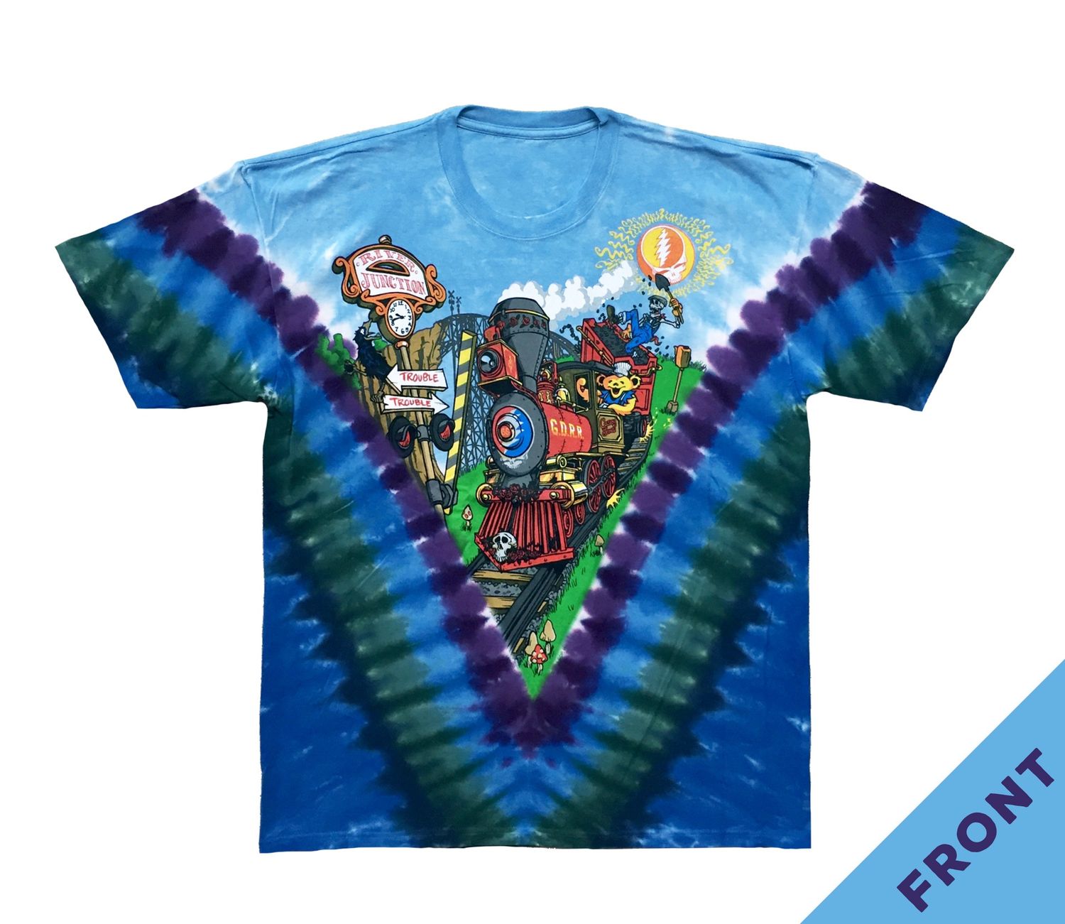 Grateful Dead Railroad Casey Jones - V Tye Dye