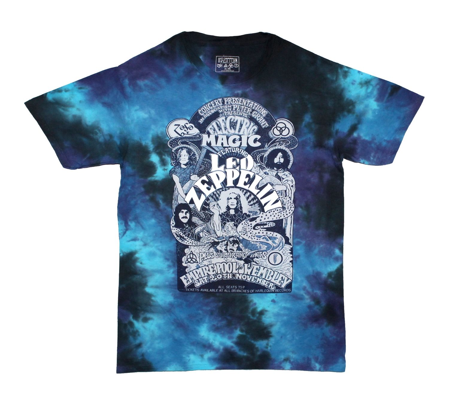 Led Zeppelin Electric Magic Wembley 71' Tye Dye - Blue and Black