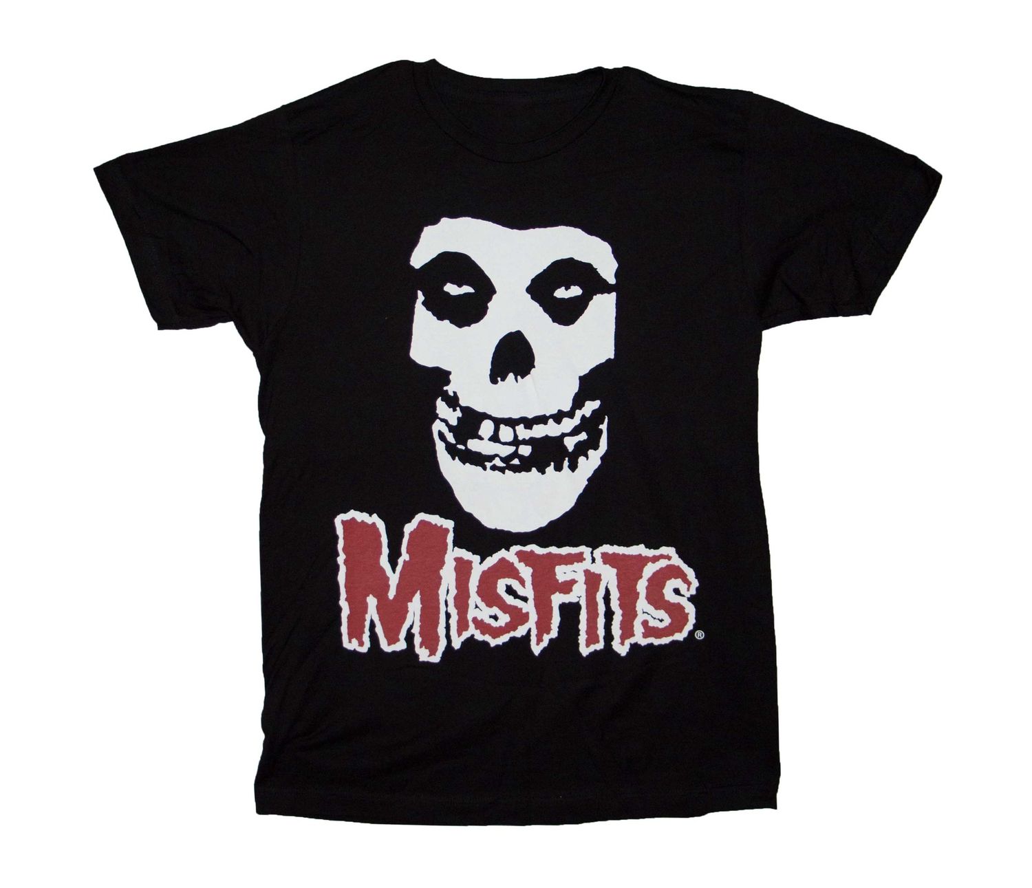 The Misfits - Fiend Skull Logo Red Text - BLK