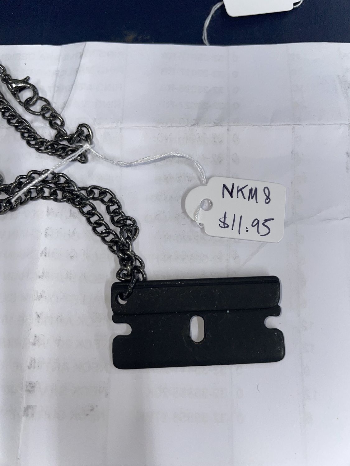 Black Razor Blade Necklace