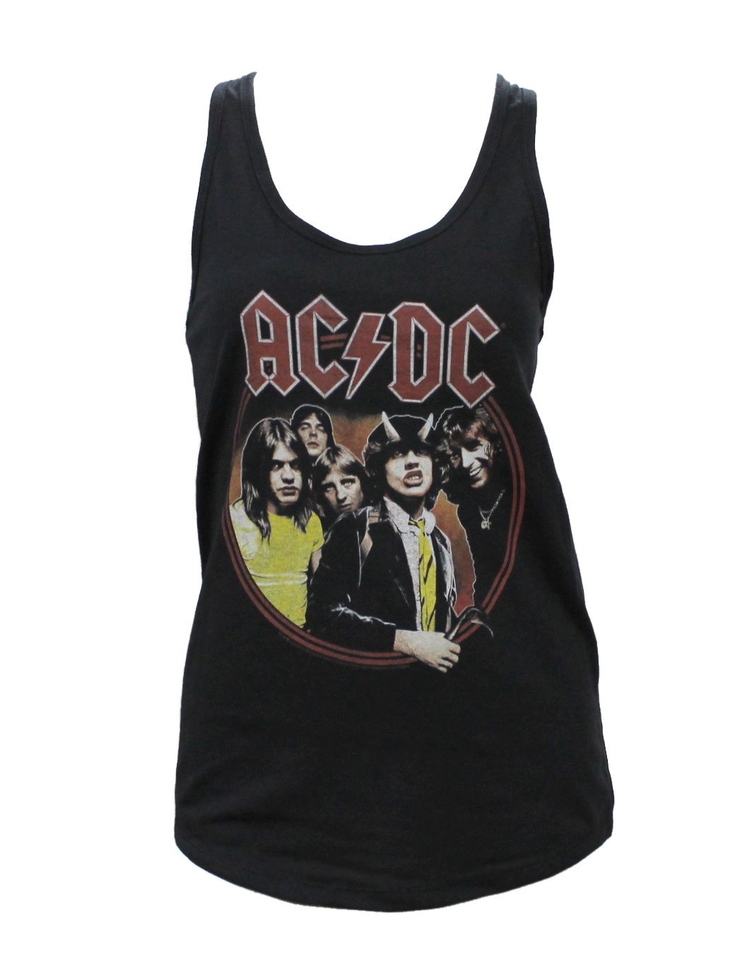 AC/DC Highway to Hell Circle Womens Racerback - Black