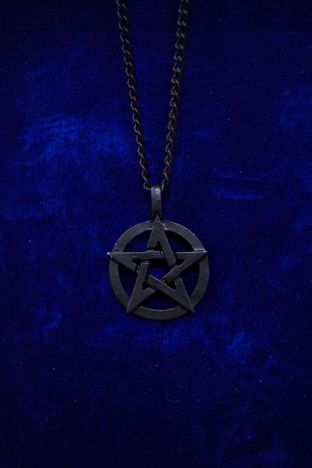 Matte Black Pentagram Necklace