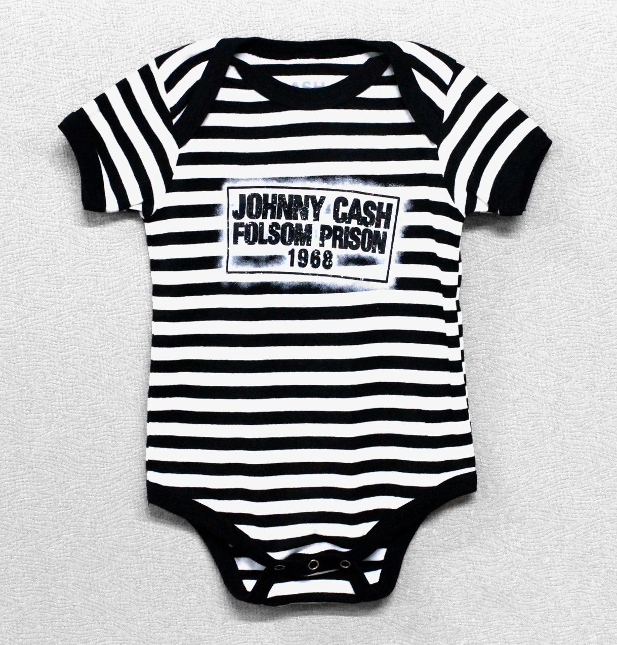 Johnny Cash Prison Stripes Onesie
