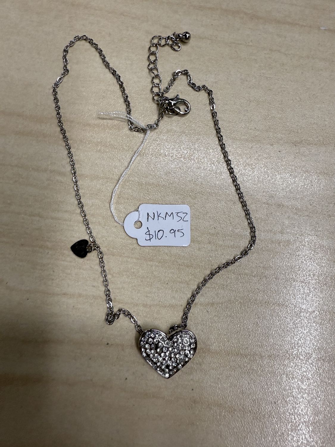 Rhinestone Heart Pendant Necklace