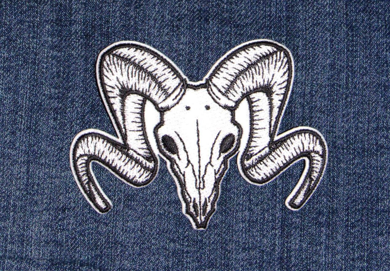 Ram Skull Iron-On Patch