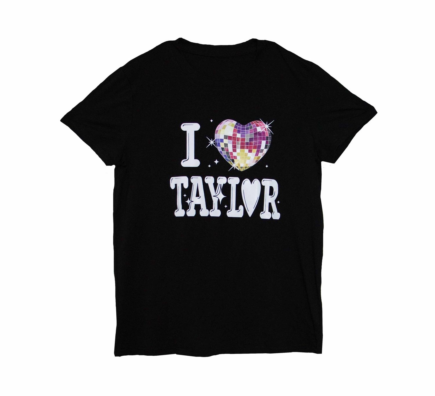 Swiftie - "I <3 TAYLOR" Disco Ball Women's Tee - BLK