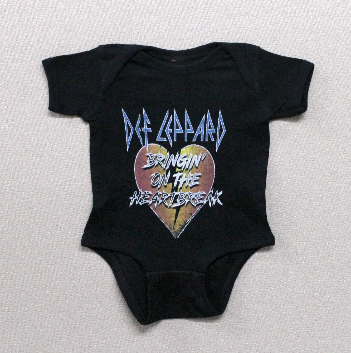 Def Leppard Bringin on the Heartbreak Onesie-Black