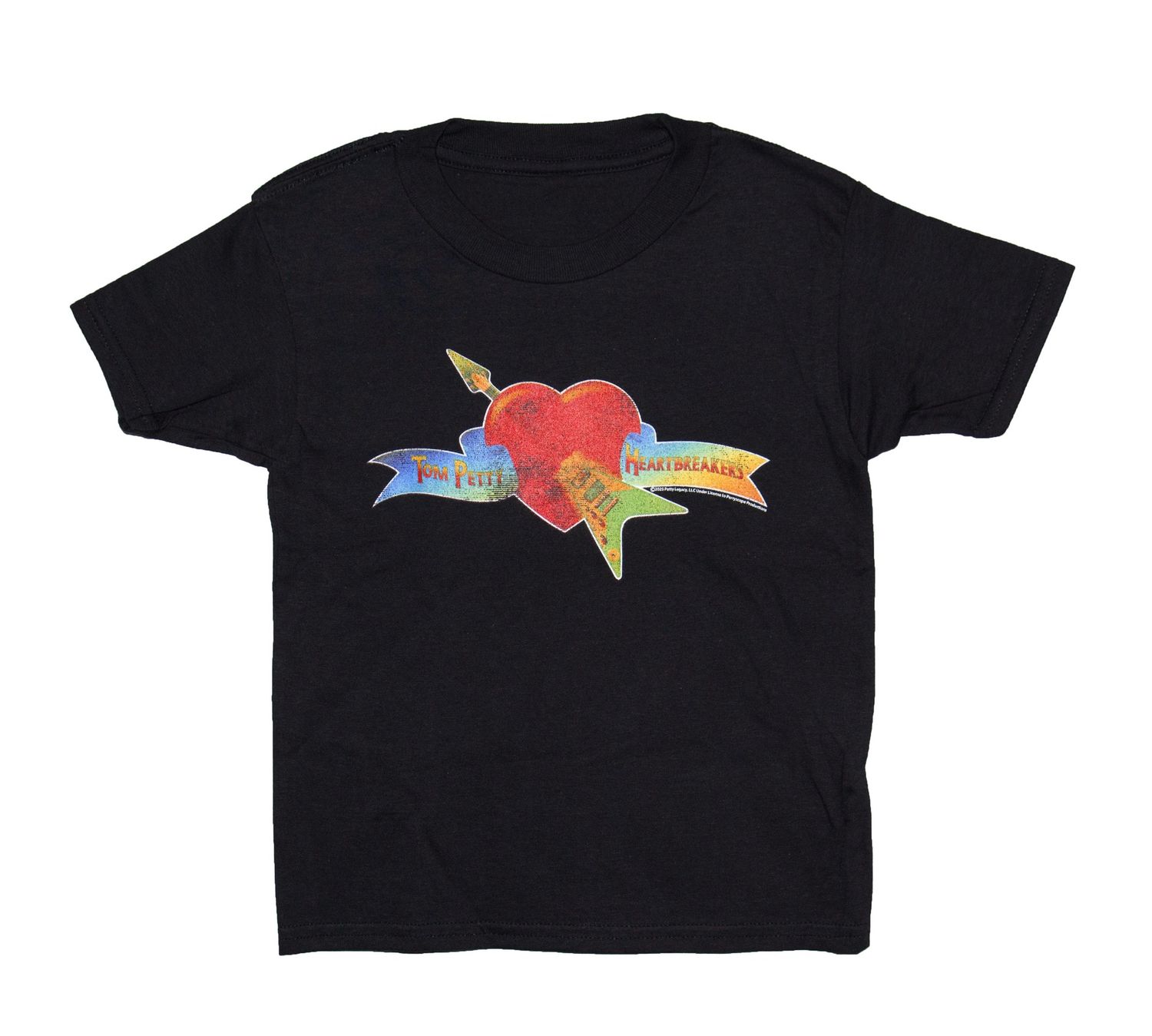 Tom Petty Heart Banner Youth Tee - BLK