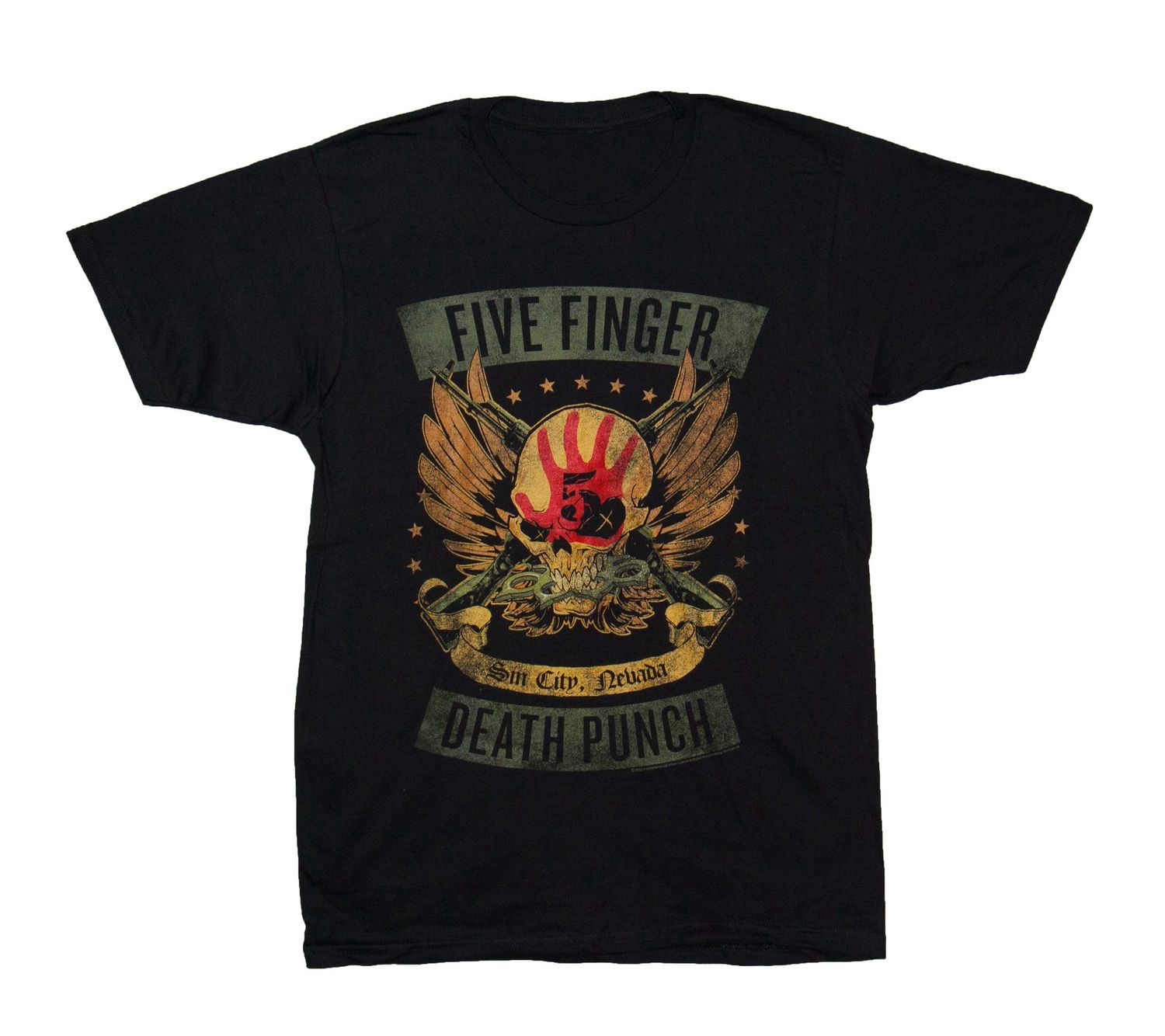 Five Finger Death Punch Winged Skull-BLK