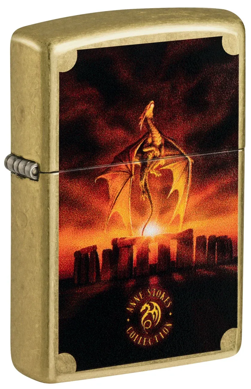 Zippo 48267 Anne Stokes Street Brass Henge Dragon