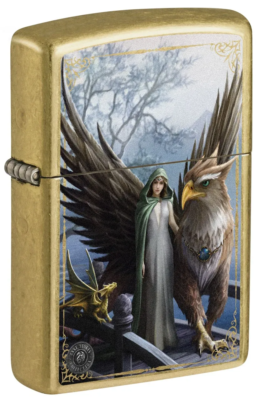 Zippo 48267 Anne Stokes Street Brass Griffin Maiden