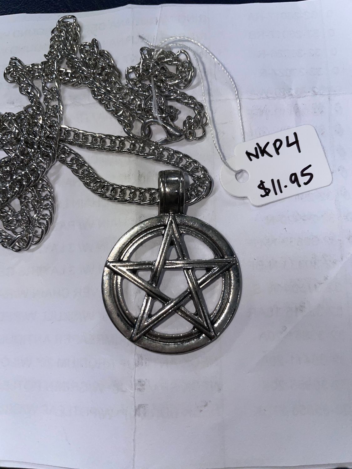 Lined Circle with Pentagram Necklace
