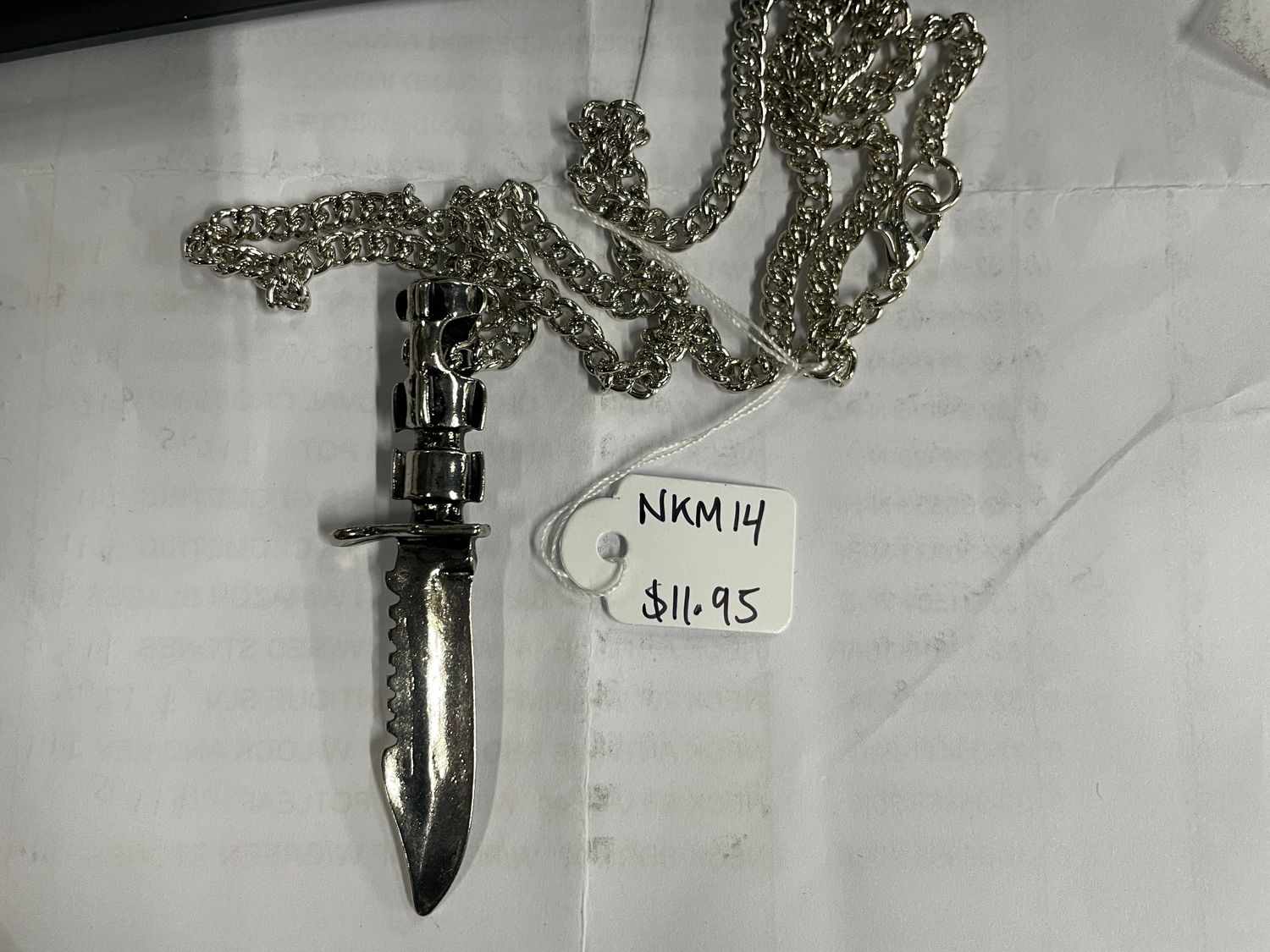 Silver US Army Knife Necklace