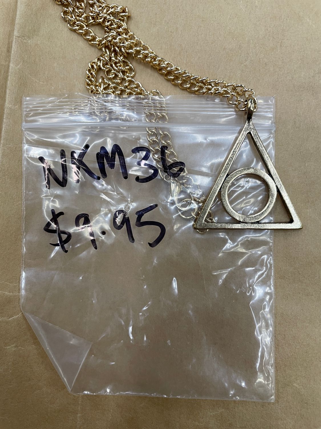 Golden Illuminati Triangle Necklace