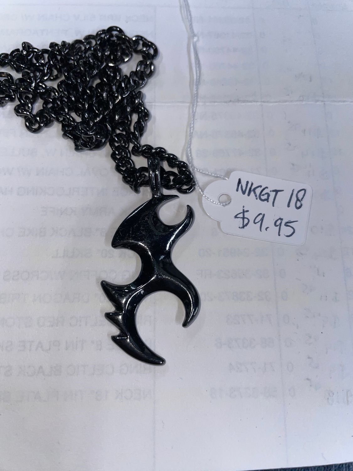 20" Cut Curb Tribal Hematite Necklace