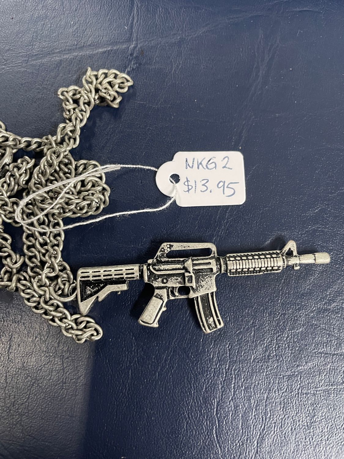 Burnt Silver AK47 Necklace