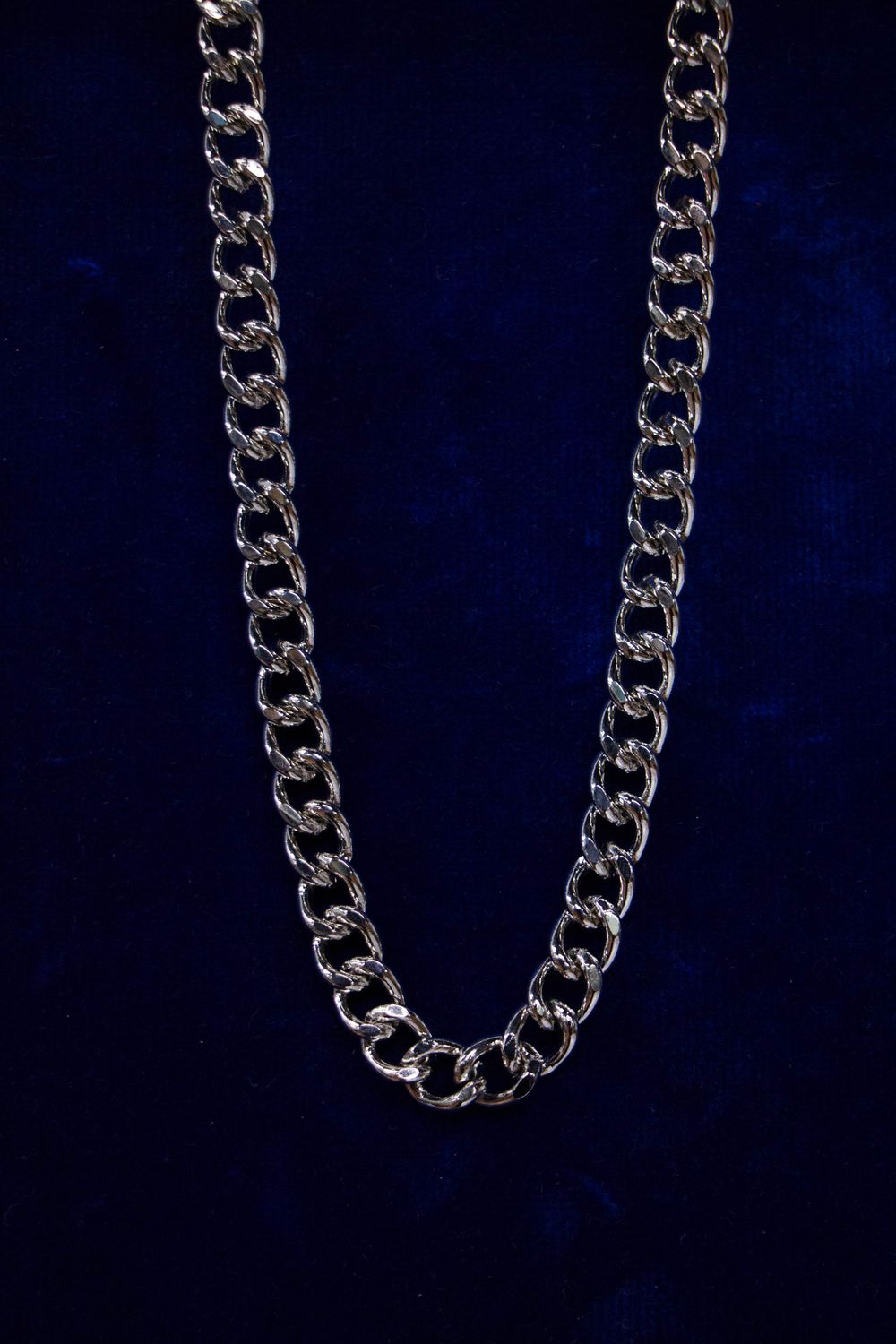 Silver Tight Curb Chain Necklace