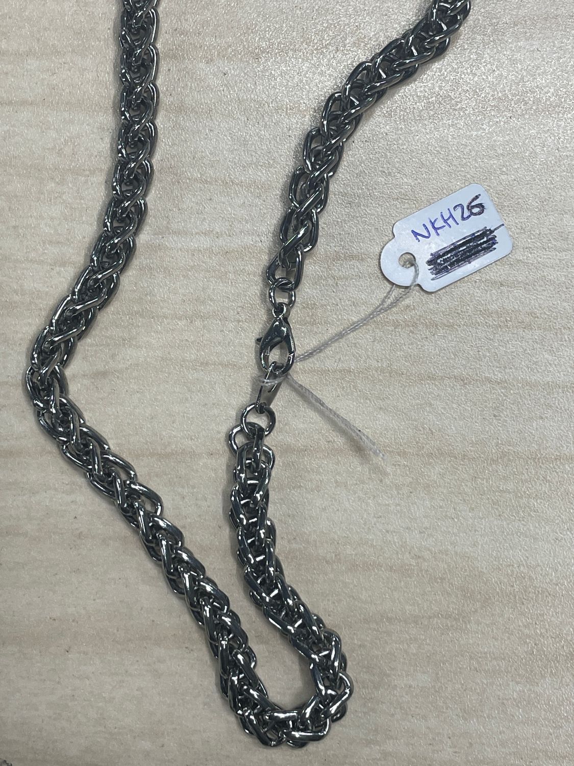 Braided Antique Silver Chain Necklace
